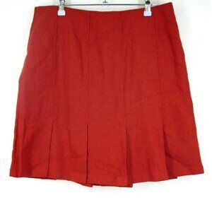 NWOT Sisley Wool Pleated Mini Skirt Red Orange 8